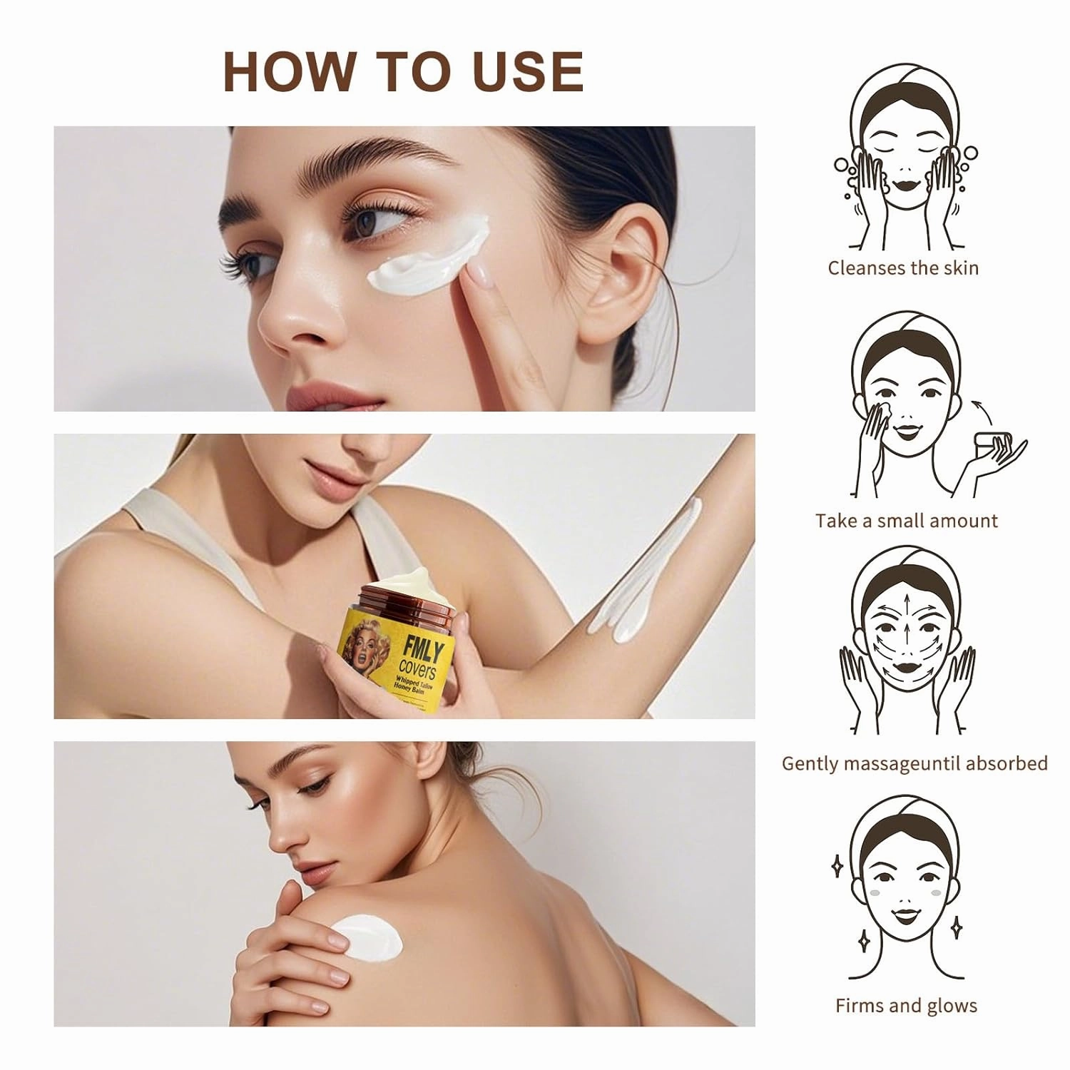 Beef Tallow For Skin, Grass Fed Tallow Face Body Moisturizer, Nourish and Soothe Dry Skin