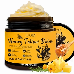 Beef Tallow for Skin, Non-Greasy Tallow Balm for All Skin Types, Tallow and Honey Balm with Natural Formula, 4 Oz Hydrating Face Moisturizer with Calendula, Tea Tree Oil and VitaminE