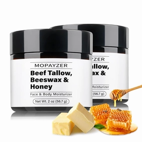 Beef Tallow for Skin, Whipped Tallow Balm for Face & Body, Grass Fed Beef Tallow Moisturizer with Tallow, Beeswax & Honey, Organic Face Cream for Skin Care, Moisturizes & Repairs Dry Skin, 4 oz