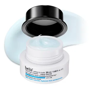 belif Aqua Bomb – Daily Niacinamide Hydrating Moisturizer, Lightweight Plumping Facial Cream with Hyaluronic Acid & Squalane, Cooling Effect, Anti-Aging, Korean Skincare, 1.68 fl oz (50ml)