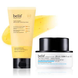 belif Official Skin Fix Duo - Aqua Bomb x Super Knights Glow Cleansing Mask