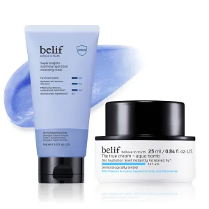 belif Skin Fix Duo - Aqua Bomb x Super Knights Soothing Hydration Cleansing Mask