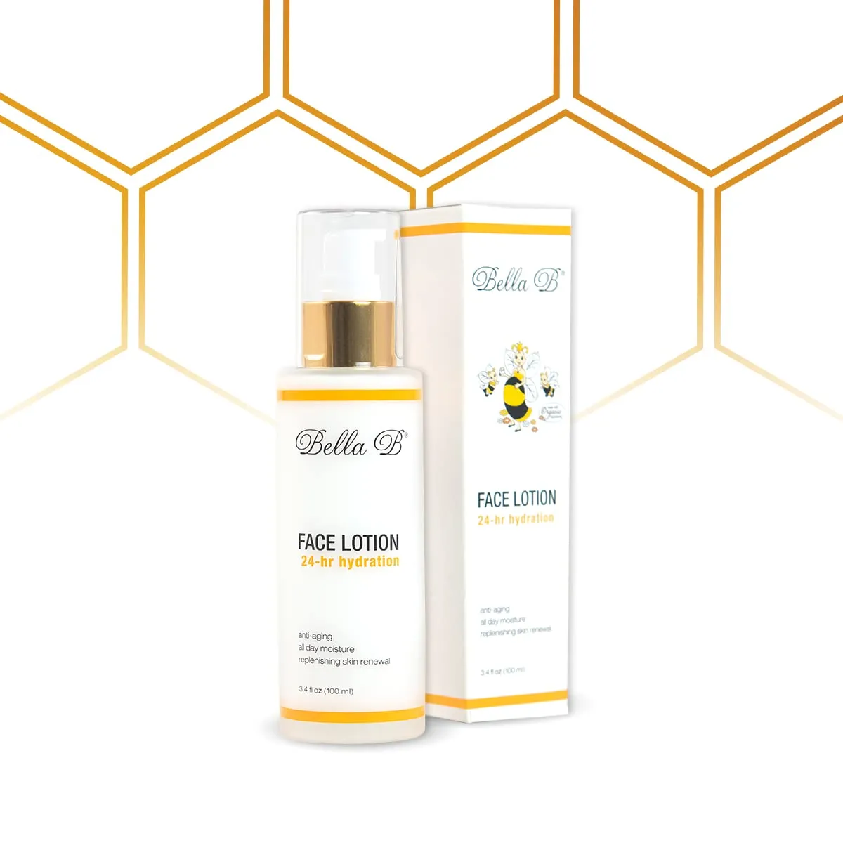 Bella B Face Lotion 3.4 oz Bottle - Facial Glow - Pregnancy Skin Care - Pregnancy Face Moisturizer - Pregnancy Safe - Healthy Beauty - Natural Face Moisturizer - Natural Face Lotion