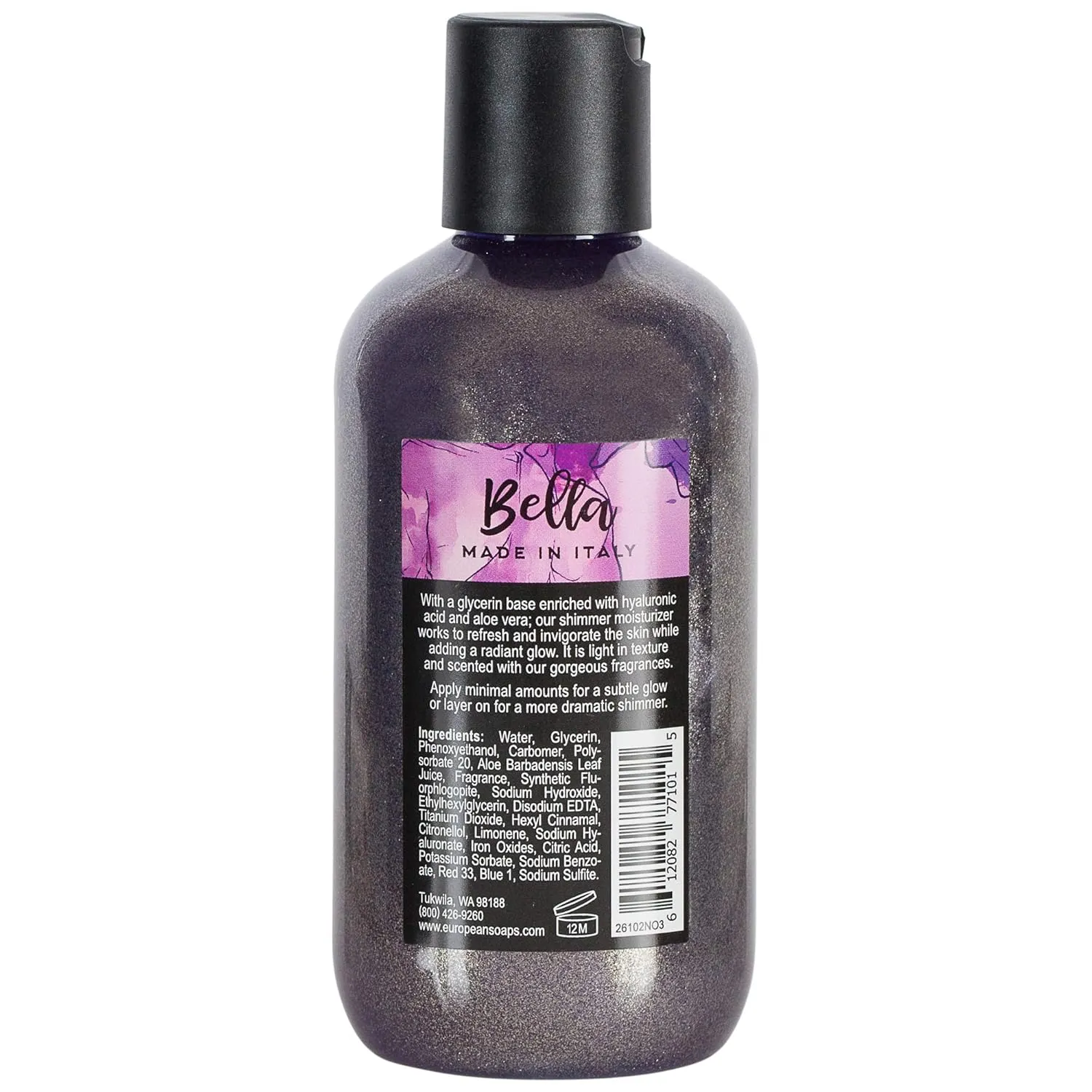 Bella Collection, Hydrates & Invigorates, Shimmer Moisturizer, 200 ML, No. 3 - Black Currant & Orange Blossoms