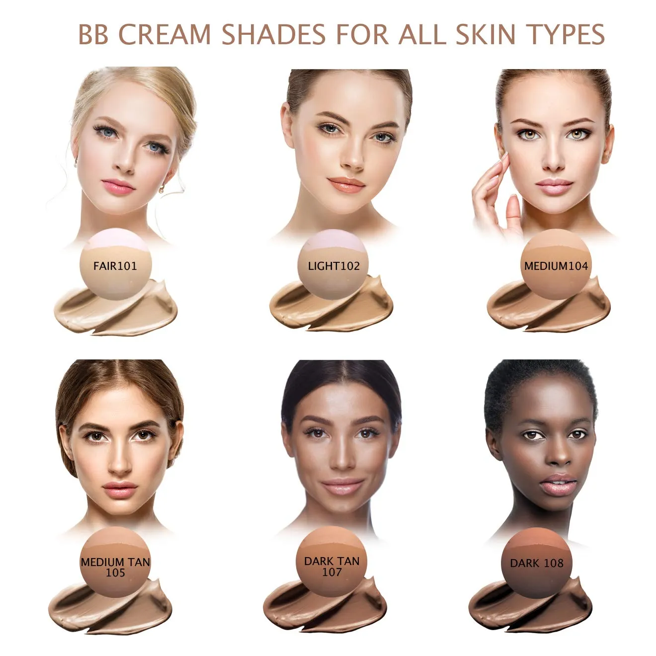 Bellaterra Cosmetics BB Cream - Tinted Moisturizer, Mineral Foundation Makeup, Dark 107 | Skin Perfector, 1.69 oz