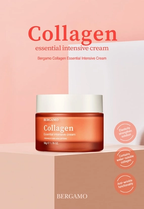 Bergamo Essential Intensive Collagen Cream 1.76oz/50g | Made in Korea K Beauty Korean Skin Care moisturizer for Dry and Combination Skin Wrinkle Care