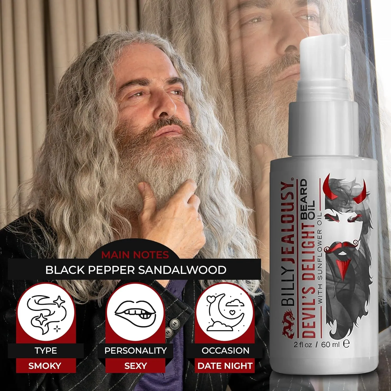 Billy Jealousy Beard Oil for Men, Lightweight, Low Shine, and Hydrating Beard Moisturizer for Softer Hair, Helps Prevent Itching and Flakes