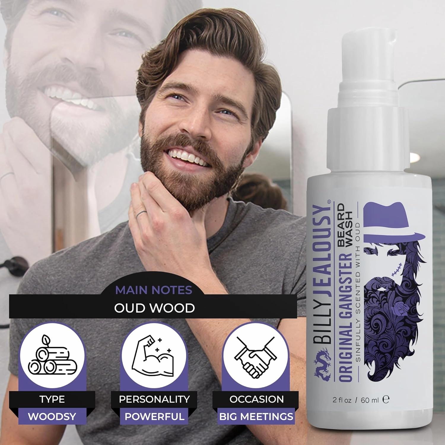 Billy Jealousy Beard Oil for Men, Lightweight, Low Shine, and Hydrating Beard Moisturizer for Softer Hair, Helps Prevent Itching and Flakes