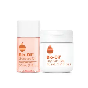 Bio-Oil Travel Skincare Bundle for Scars, Stretch Marks, and Dry Skin, Includes Skin Care Oil (2 oz) and Dry Skin Gel (1.7 oz)