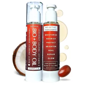 Bio  Skin Moisturizer Body Oil for Women - Coconut, Jojoba, Olive & Almond Oils for Scars & Stretch Marks, Vanilla Scent & Vitamin E, Bio Oil Skincare, Stretch Mark Treatment