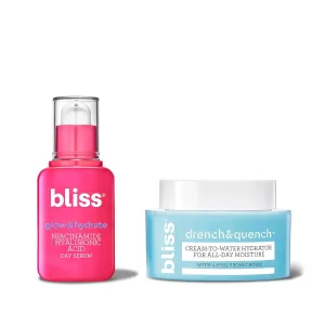 Bliss Hydration Sensation Bundle: Glow & Hydrate Serum   Drench & Quench Cream-to-Water Hydrator | 2-Step Hydrating Skincare Routine for Radiant, Plump Skin