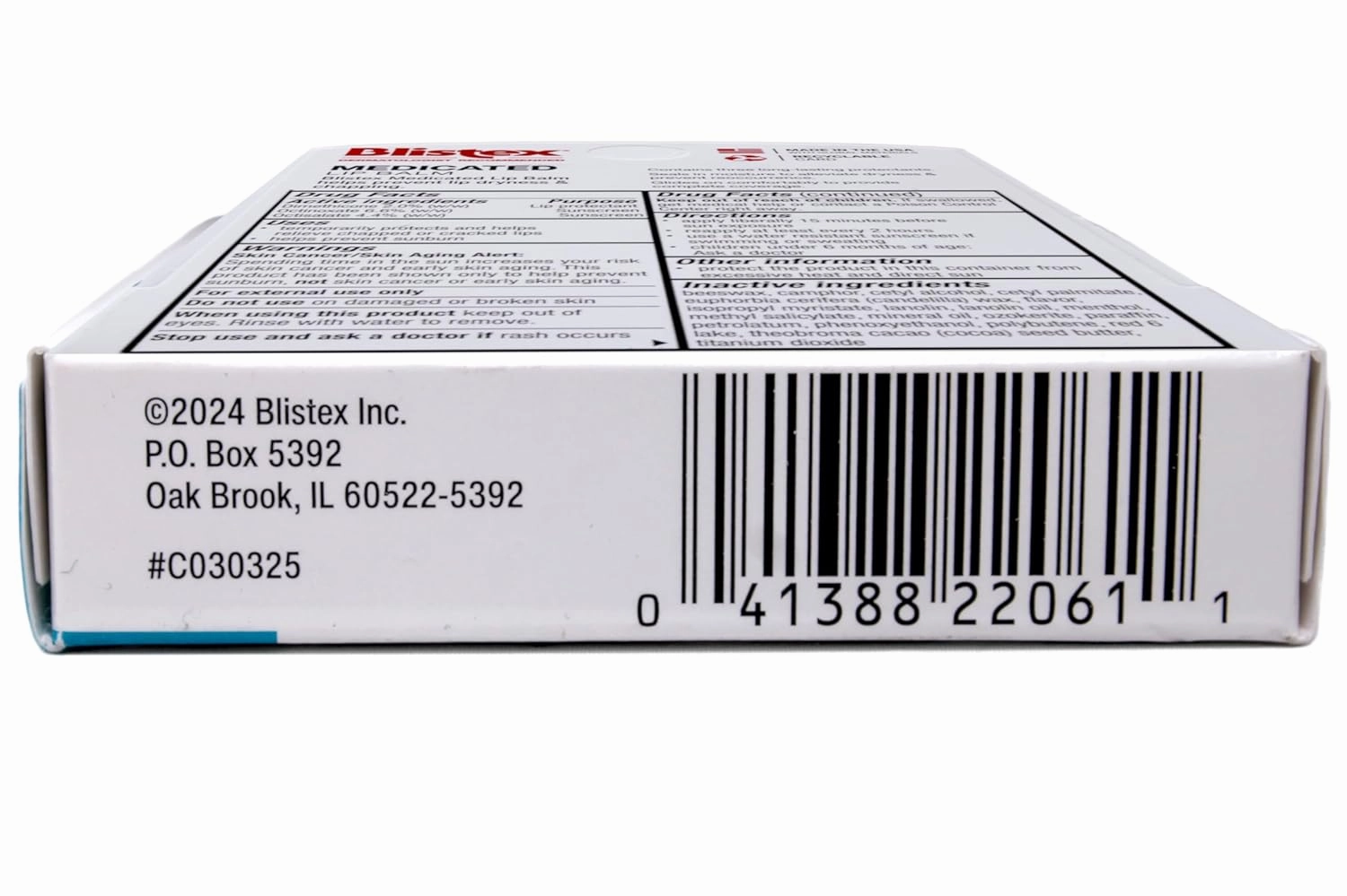 Blistex Medicated Lip Balm, 0.15 Ounce, SPF 15, Hydrating, Pack of 24