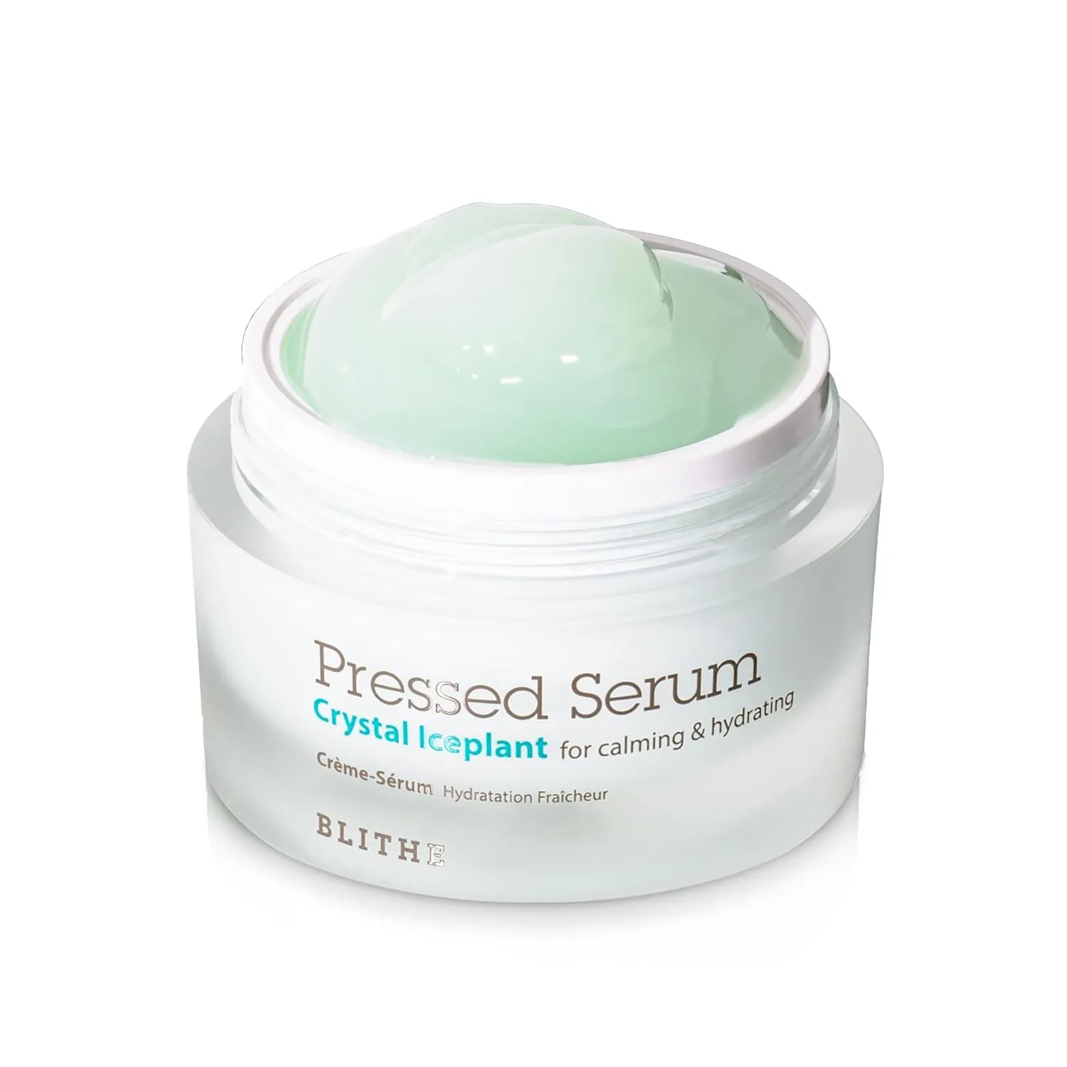 BLITHE Pressed Serum Crystal Iceplant Face Moisturizing Gel - Kbeauty Best Skin Cream for Dry Skin, Korean Serum for Combination Skin & Redness Relief, Face Moisturizer for Dry Skin Cream 1.68 Oz