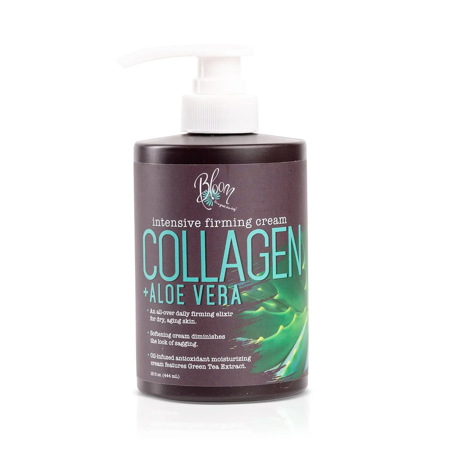 BLOOM IT'S A GREAT SKIN DAY! Collagen Cream   Aloe Vera Moisturizer Body Lotion & Face Cream | Dry Skin Rescue | Skin Tightening Cream | Skin Firming   Tightening Lotion, 15 Oz