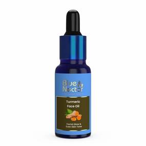 Blue Nectar Turmeric Facial Oil for Even Skin | Plant Based Skin Glow | Tan Removal Face Serum for Women & Men (16 Herbs,1 Fl Oz)