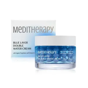 Bluelayer Double Water Cream - Daily Face Moisturizer for Hydrating and Firming - Capsule and Gel Cream with Nano-hyaluronic Acid & Blue Agave for Radiant Glow - Suitable for All Skin Types - 1.76 oz.