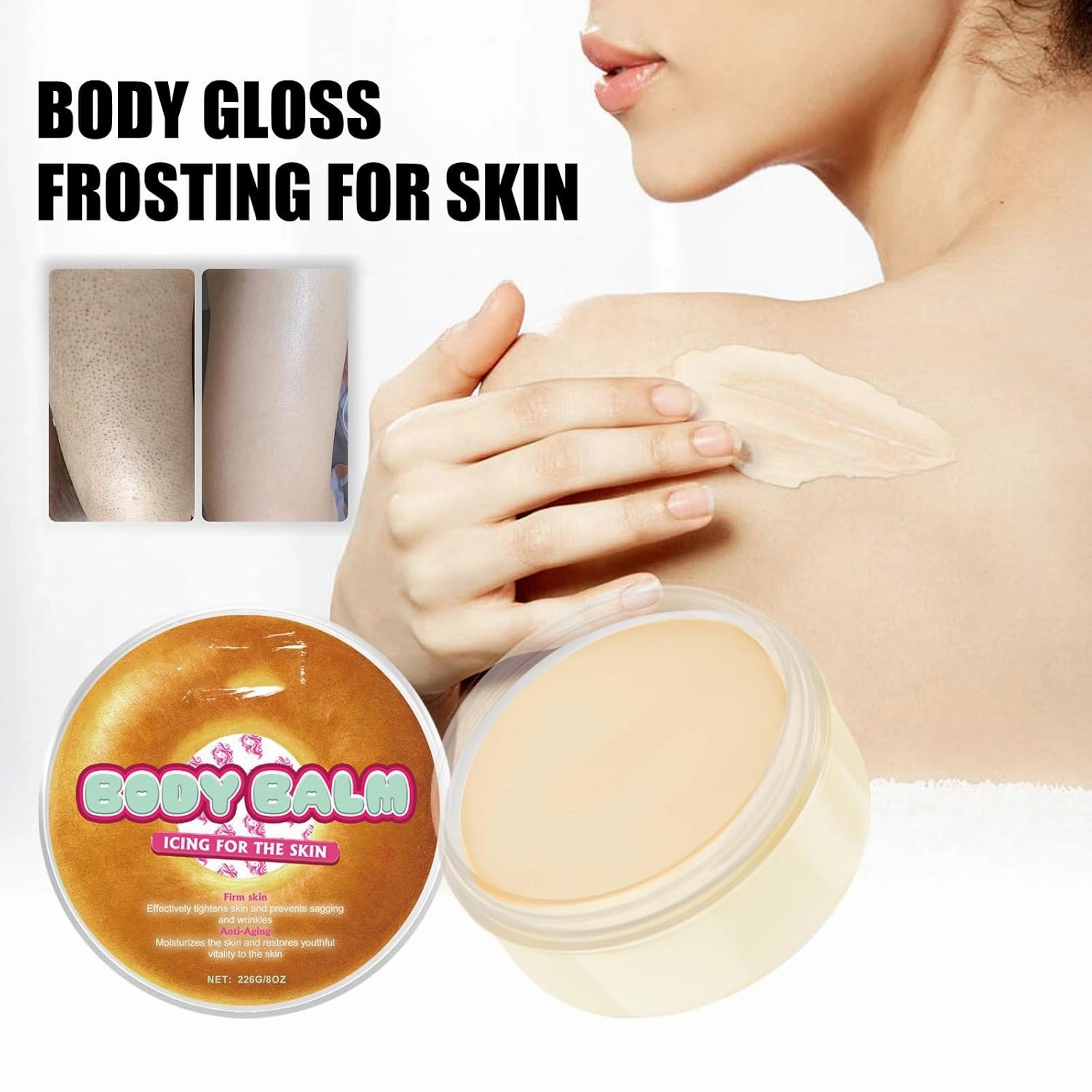 Body Butter Donut, Nourishing Moisturizing Whipped Body Butter for Women, Butter Donut AntiAging Skin Care Body Moisturizer Cream for All Skin Type, Improve Dullness, Even Out Skin Tone (3pc)