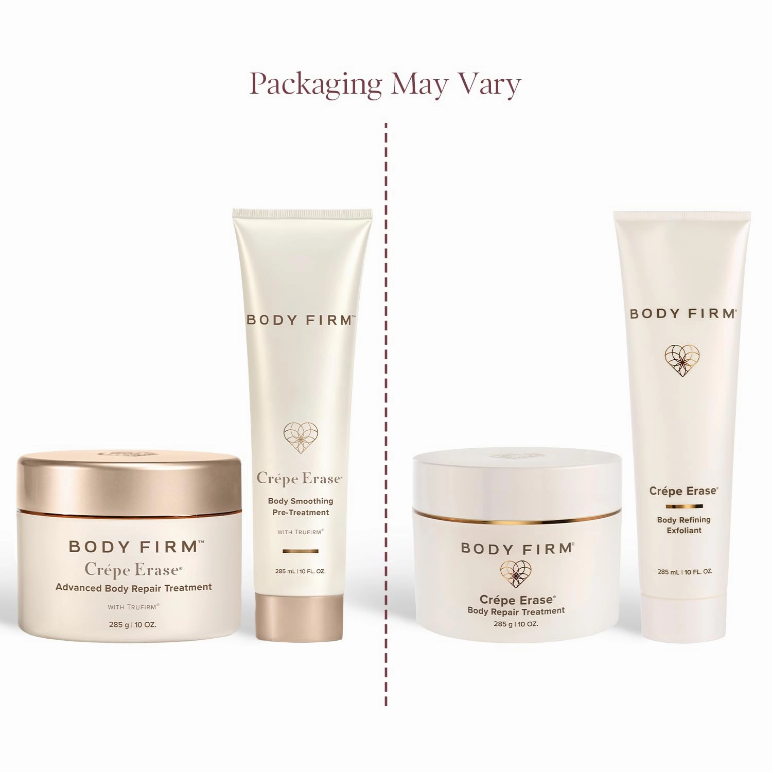 BODY FIRM Crepe Erase 2-Step Advanced Treatment, Anti-Aging Skin Care, Firming Moisturizer Cream   Body Exfoliating Pre-Treatment, Supports Wrinkle, Crepe Skin, Collagen