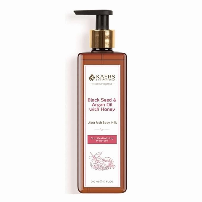 Body Milk Lotion | Moisturizer with Black Seed & Argan Oil with Honey | Skin Moisturizer | All season (200ML PACK 1)