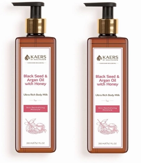Body Milk Lotion | Moisturizer with Black Seed & Argan Oil with Honey | Skin Moisturizer | All season | 200 ml X 2