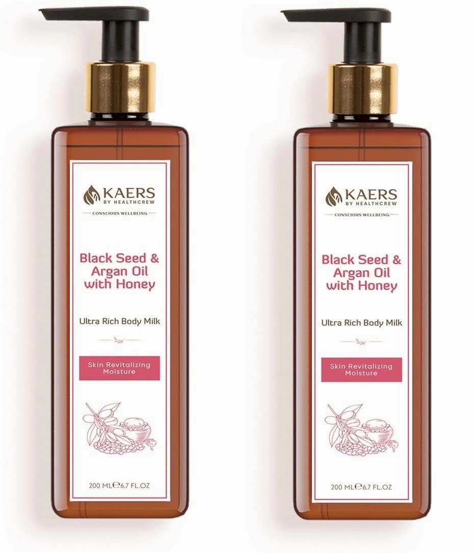 Body Milk Lotion | Moisturizer with Black Seed & Argan Oil with Honey | Skin Moisturizer | All season | 200 ml X 2