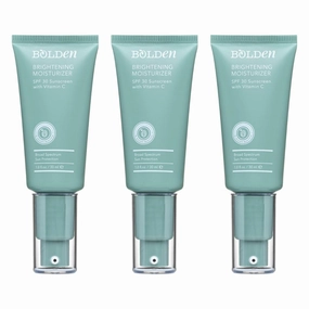 BOLDEN SPF 30 Brightening Face Moisturizer with Vitamin C | Broad Spectrum UVA/UVB Sunscreen | Applies Clear without Chalky Residue |1.0 FL Oz (Pack of 3)