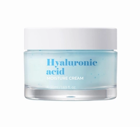 bom Hyaluronic Acid Moisture Cream 1.69 fl oz, Moisturizing Face Cream with Low Molecular Moisturizer Capsules and Vitamins, 100 Hour Hydration, Moisture Lock, Hypoallergenic Vegan Korean Skincare