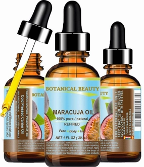 Botanical Beauty MARACUJA OIL 100% Pure Natural Cold Pressed Undiluted for Face, Skin, Hair, Body, Lip, Nails 1 Fl.oz.- 30 ml Rich in vitamin C