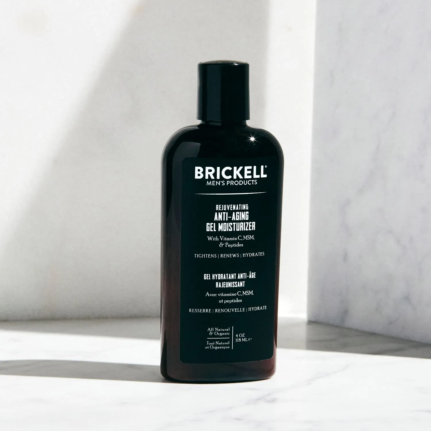 Brickell Men's Rejuvenating Anti-Aging Gel Moisturizer For Men, Natural and Organic, Fast Absorbing Moisturizer Reduces Fine Lines and Wrinkles (Scented, 4 oz)
