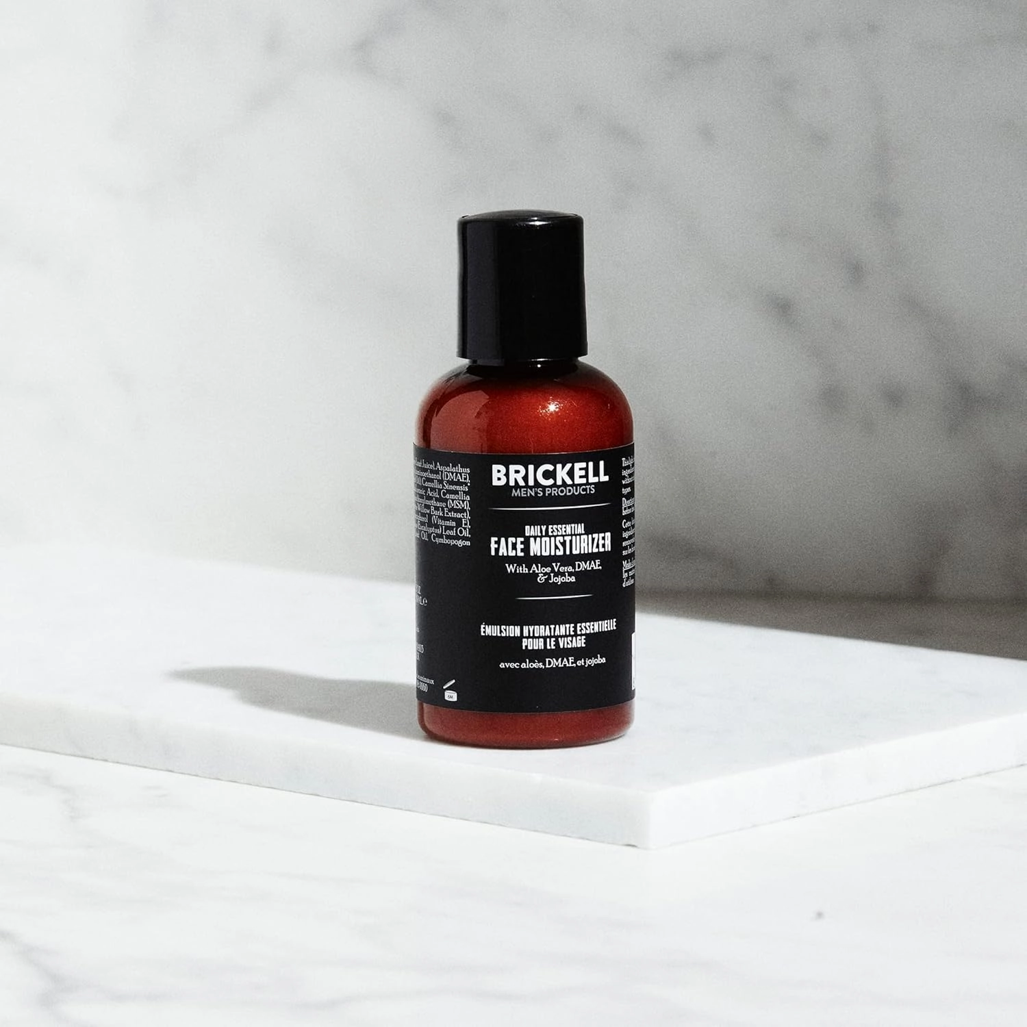 Brickell Men's Daily Essential Face Moisturizer for Men, Natural and Organic Fast-Absorbing Face Lotion with Hyaluronic Acid, Green Tea, and Jojoba, 2 Ounce, Unscented