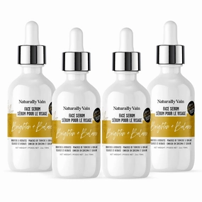 Brighten   Balance Anti-Aging Face Serum, Tone Refining Serum with Vitamin E and Natura Oils, Reduces Dark Spots, Wrinkles, Fine Lines, and Sagging, 2oz (4-Pack)