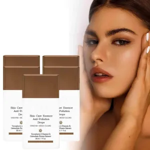 Bronzing Drops, Bronzing Serum & Facial Tanning Drops, Fake Tan Cream, Skin Care Essence Anti-Pollution Drops, Liquid Bronzer Cream for Aging Skin (5pc)