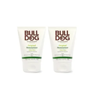Bulldog Mens Skincare and Grooming Original Facial Moisturizer, 3.3 Fluid Ounce - Pack of 2