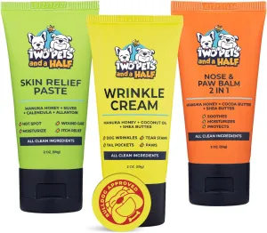 Bulldog Skin Care(Pack of 3-6oz)Wrinkle Paste for Bulldog Dog Paw Balm Dogs & Dog Nose Balm Skin Relief for Dog-Say Bye To Rash,Redness On French Bulldog &English Bulldog,Pug-Frenchie Dog Accessories