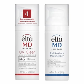 Bundle of EltaMD UV Clear Face Sunscreen SPF 46   EltaMD AM Restore Face Moisturizer