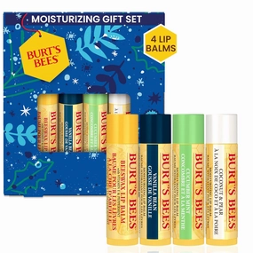 Burt's Bees Lip Balm Gift Set, Beeswax Bounty Assorted Mix, Perfect Lip Balms for Holiday Gift Baskets, 4-Pack, 0.15 oz.
