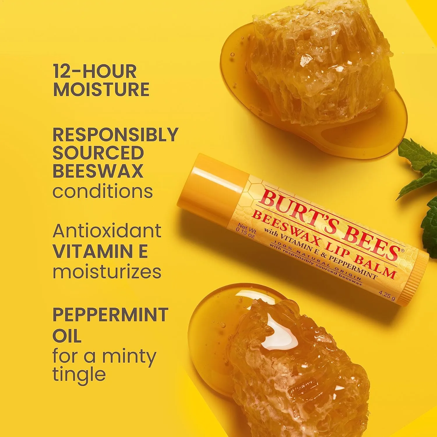 Burt's Bees Lip Balm Beeswax and Ultra Conditioning Lip Balm Pack, Hydrating Lip Moisturizer with Kokum and Shea Butter, Natural Origin Lip Care, 4 Tubes, 0.15oz.