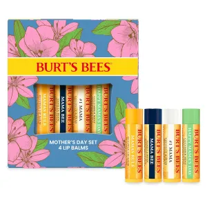 Burt's Bees Mothers Day Gifts Ideas - Balm Bouquet Lip Balm Set, Original Beeswax, Vanilla Bean, Cucumber Mint, Coconut & Pear Pack, Natural Origin Lip Treatment, 4 Tubes, 0.15 oz.