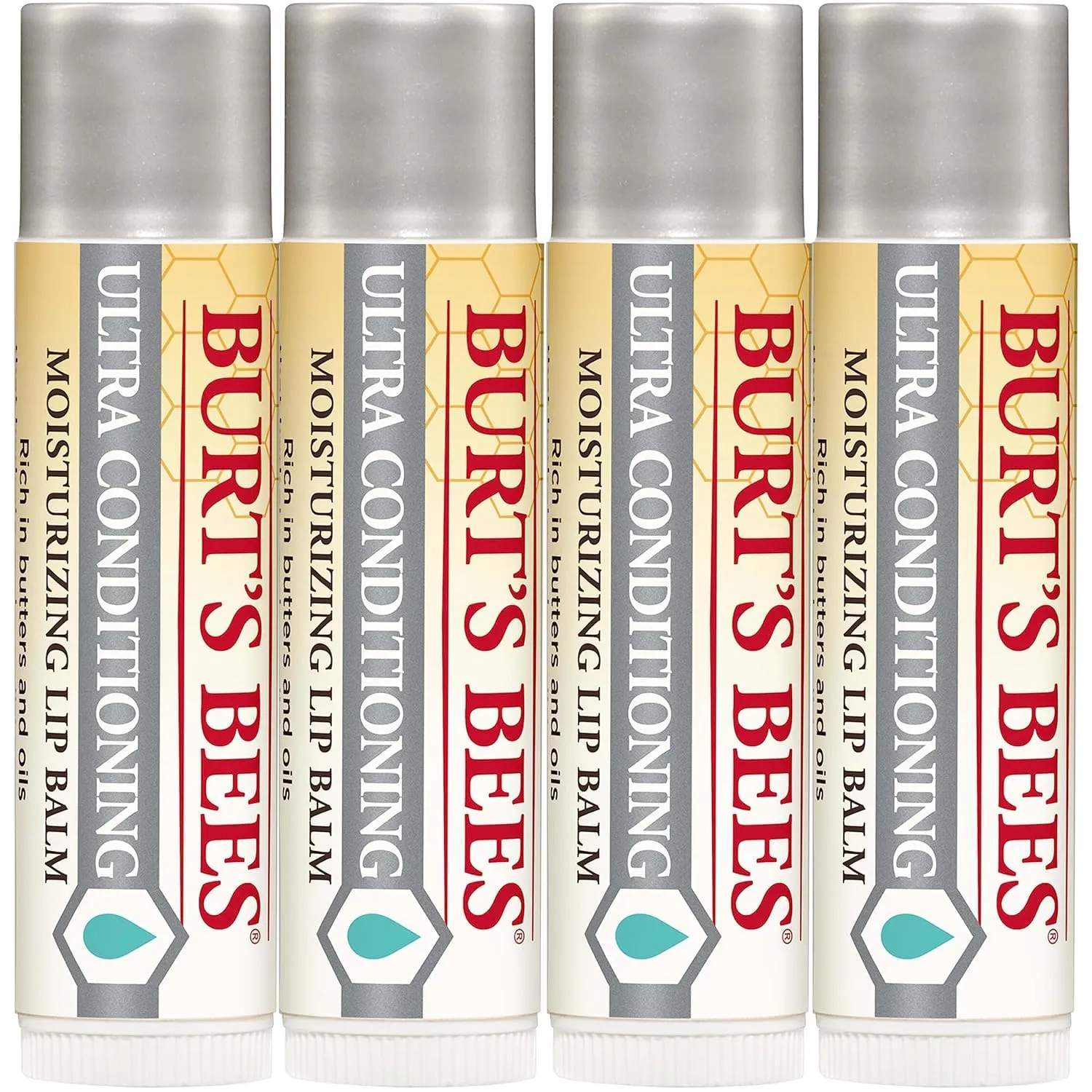Burt's Bees Mothers Day Gifts, Lip Balm, Moisturizing Lip Care, 100% Natural Origin, Ultra Conditioning with Shea, Cocoa & Kokum Butter (4 Pack)