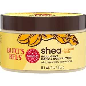 Burt's Bees Mothers Day Gifts, Shea   Tropical Fruit Indulgent Hand and Body Butter, Non-Greasy, Antioxidant Rich for Glowing Skin, Non-Irritating, Natural Origin Skin Care, 11 oz.