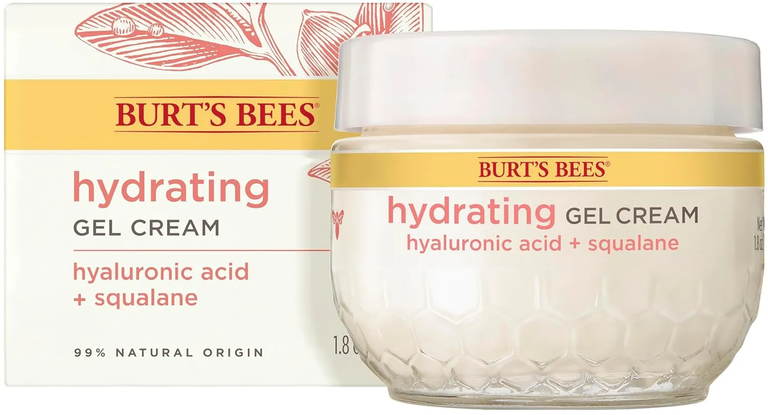 Burt's Bees Truly Glowing Replenishing Gel Cream, Moisturizer with Hydrate and Glow Complex for Normal and Combination Skin, 1.8 Fluid Ounces