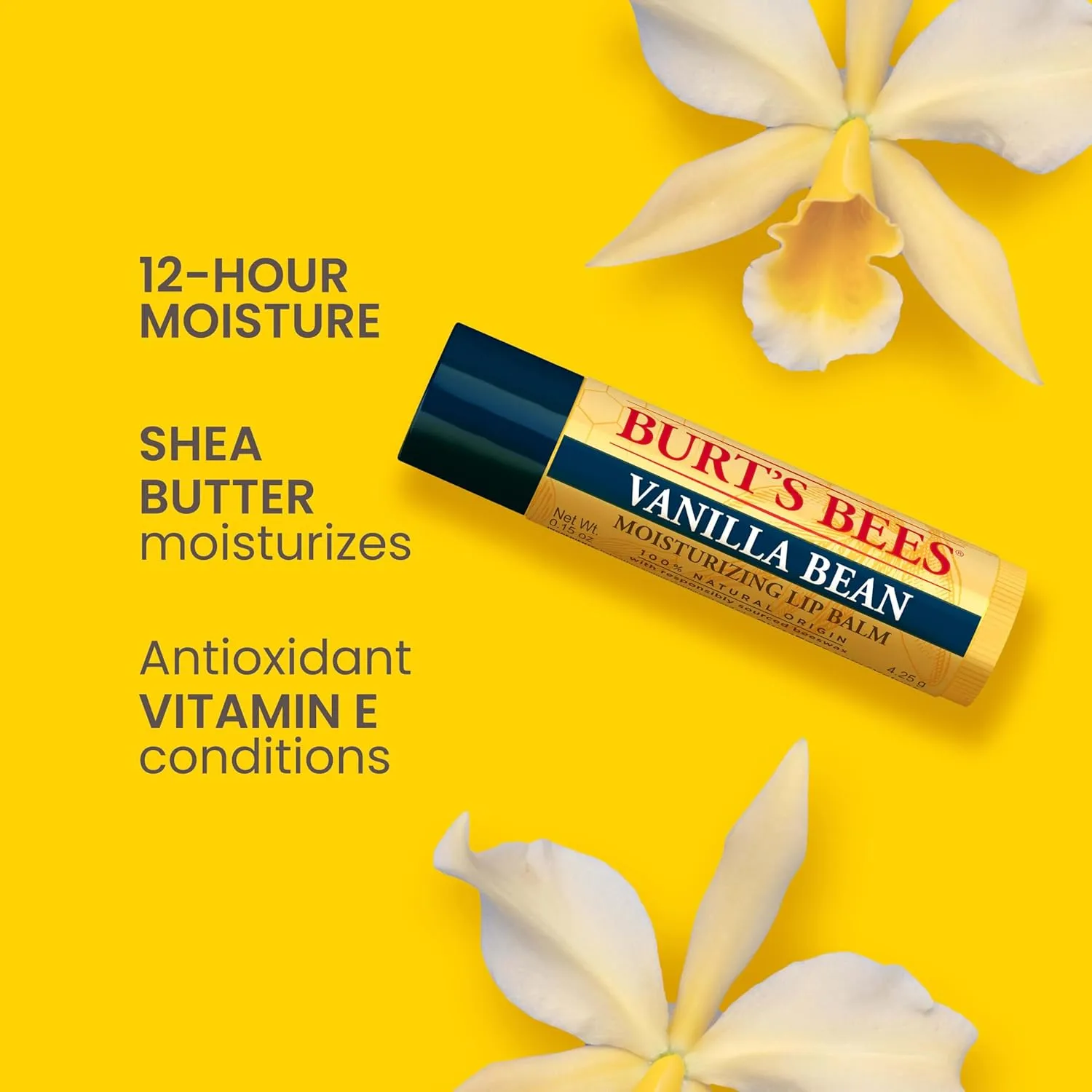 Burt's Bees You're the Balm Lip Balm Pack, Mothers Day Gifts, With Beeswax, Wild Cherry, Watermelon and Vanilla Bean Flavors, Tint-Free, Natural Origin Lip Treatment, 4 Tubes, 0.15 oz.