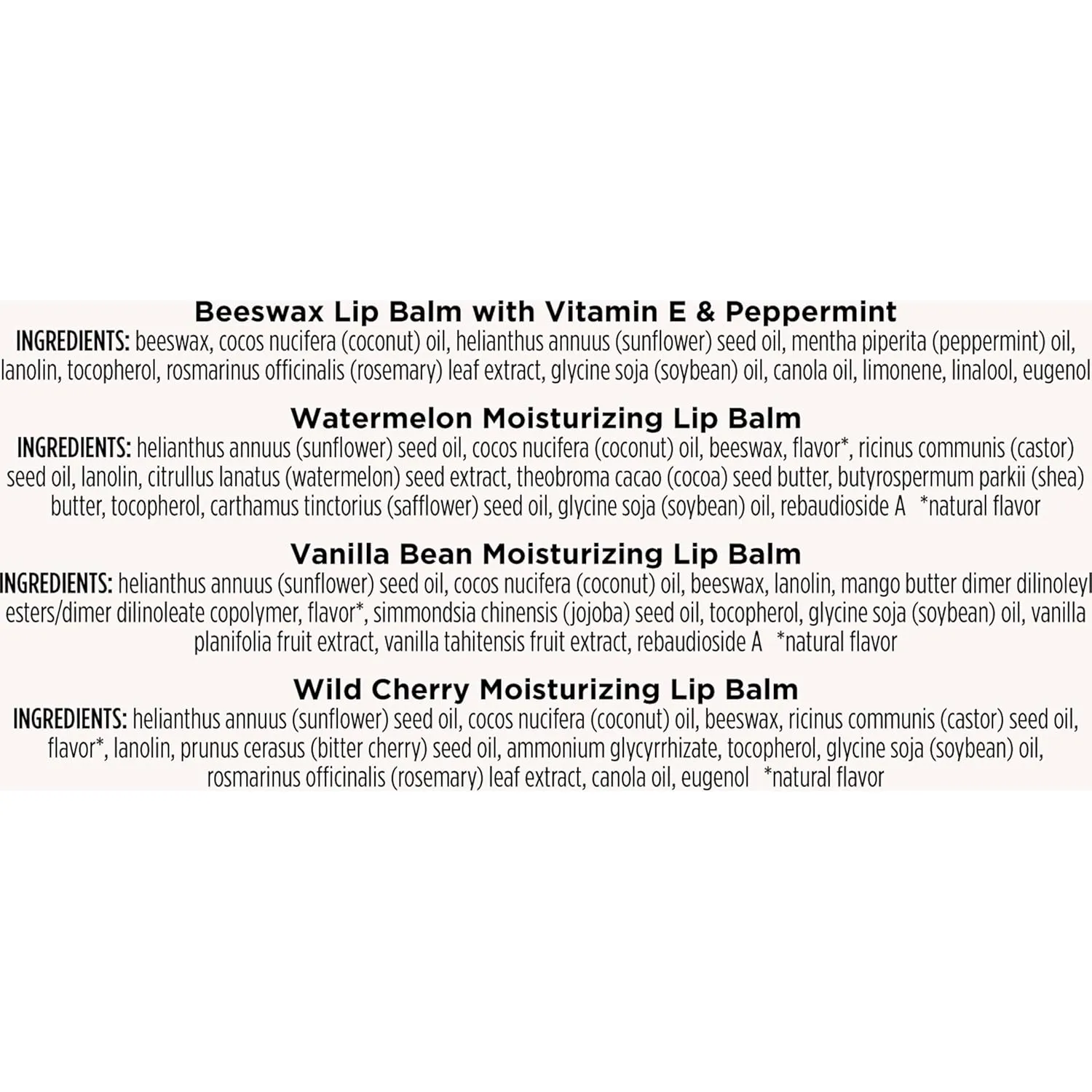 Burt's Bees You're the Balm Lip Balm Pack, Mothers Day Gifts, With Beeswax, Wild Cherry, Watermelon and Vanilla Bean Flavors, Tint-Free, Natural Origin Lip Treatment, 4 Tubes, 0.15 oz.