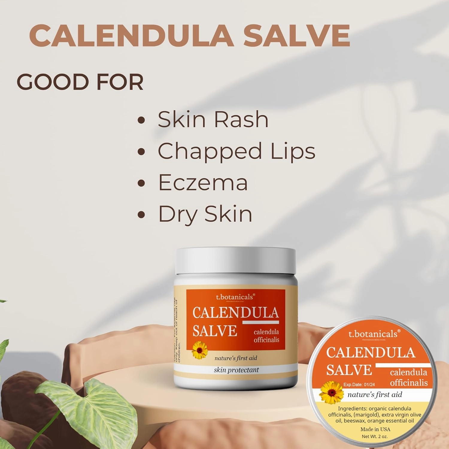 Calendula Salve, Skin Soothing Calendula Cream, Marigold Balm, Herbal Moisturizer for Dry Skin