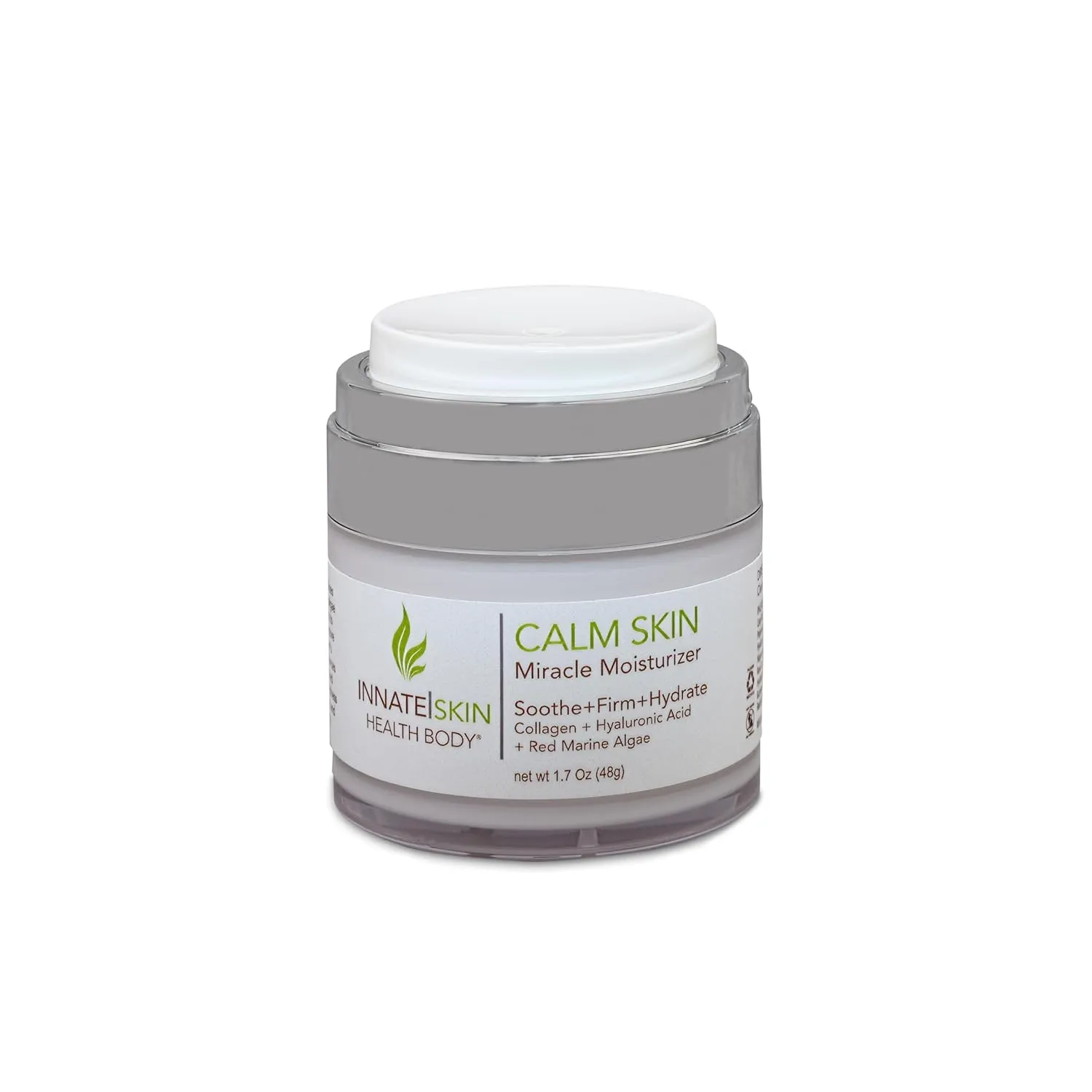 Calm Skin Face Moisturizer | Hyaluronic Acid, Collagen & Red Marine Algae 1.7oz Air Pump