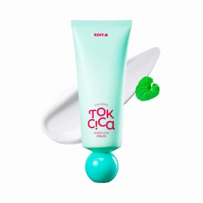 Calming Tok Cica Heartleaf Cream, Instant Cooling & Deep Hydrating Facial Cream for Sensitive Skin, Lightweight Soothing & Relief Moisturizer, Korean Daily Skin Care (3.38 fl.oz. / 100ml)