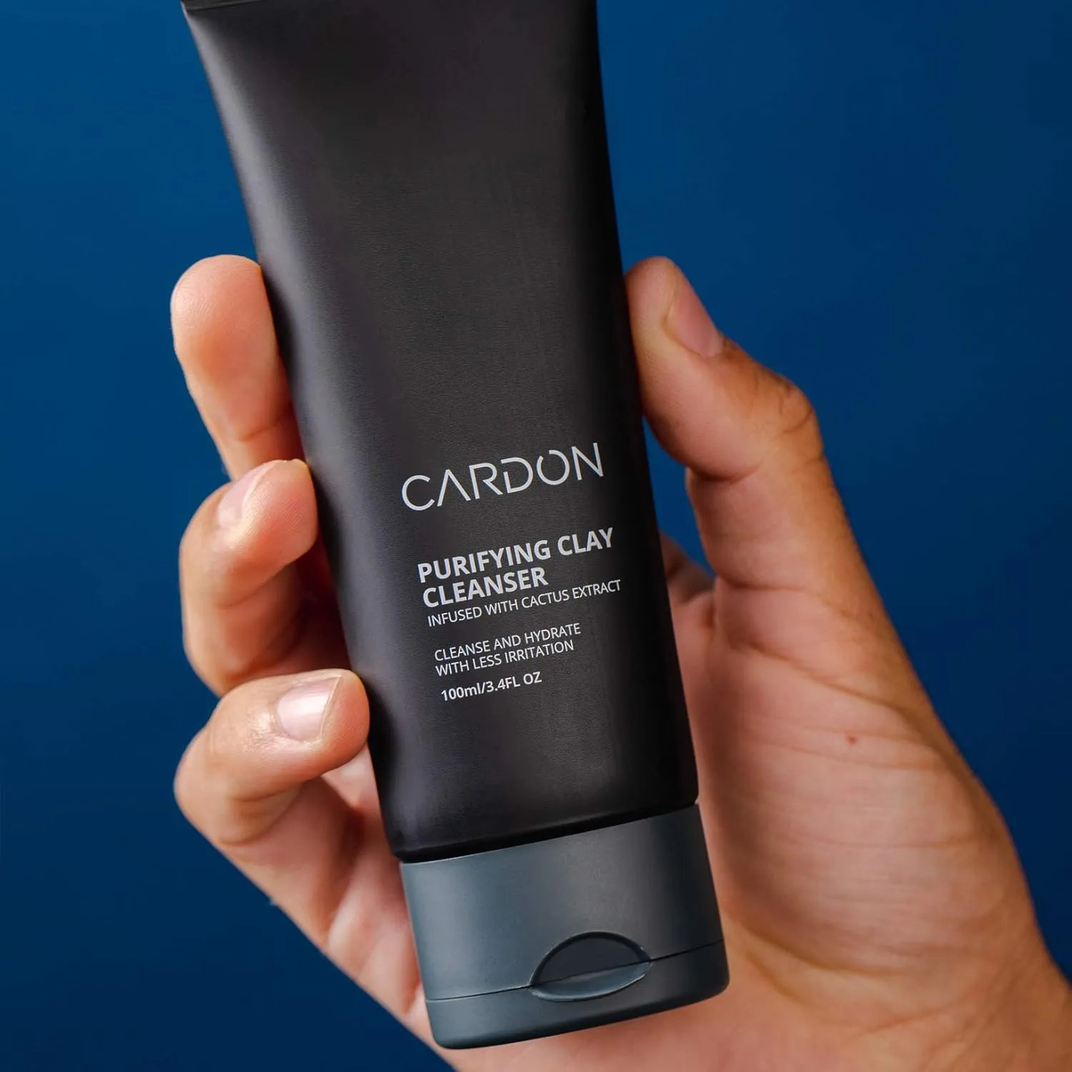 Cardon Mens PM Nighttime Skincare Set | Clay Face Wash Cleanser, 100ml   Repairing Hydro Boost Gel Moisturizer, 50ml | Made with Cactus Extract | Oily, Dry, or Sensitive Skin Type