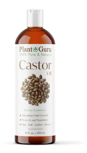 Castor Oil 16 fl. oz. Unrefined, 100% Pure Natural Hexane-Free, USP Grade, Hair Growth, Eyebrows and Eyelashes. Skin, Face and Body Moisturizer.