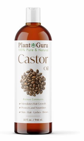 Castor Oil 32 fl. oz. Unrefined, 100% Pure Natural Hexane-Free, USP Grade, Hair Growth, Eyebrows and Eyelashes. Skin, Face and Body Moisturizer.