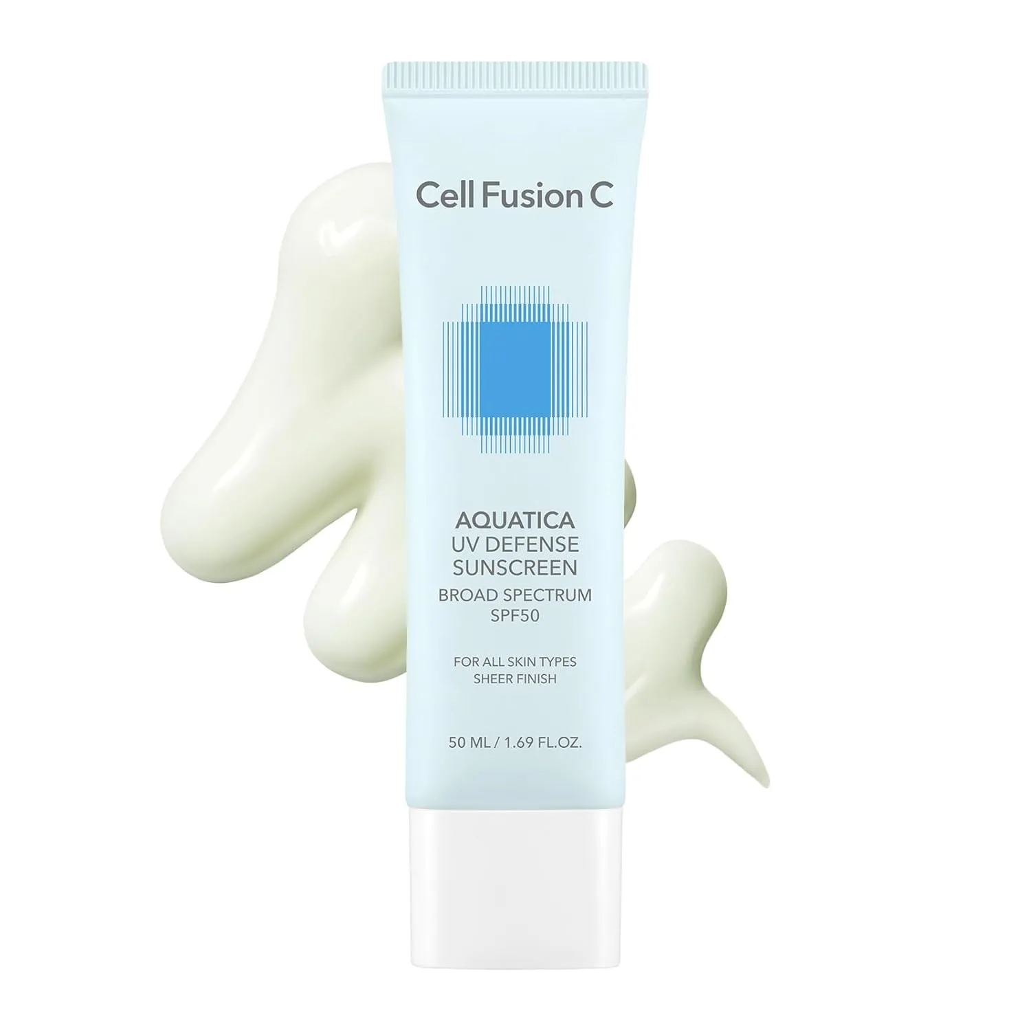 Cell Fusion C Aquatica UV Defense Face Sunscreen SPF 50, Hydrating SPF Moisturizer, Lightweight & No White Cast, Korean Sunscreen for Face, 50ml / 1.69 fl.oz